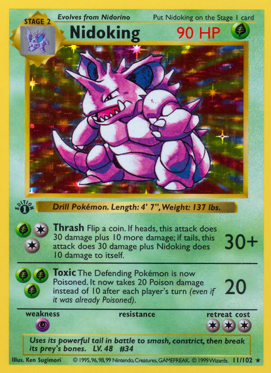 Nidoking 11/102 Rare Holo | Base | Pokemon Card