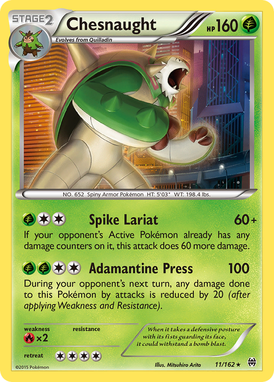 Chesnaught 11/162 Rare Holo | BREAKthrough | Pokemon Card