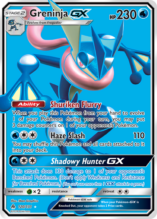 Greninja-GX 120/131 Rare Ultra | Forbidden Light | Pokemon Card
