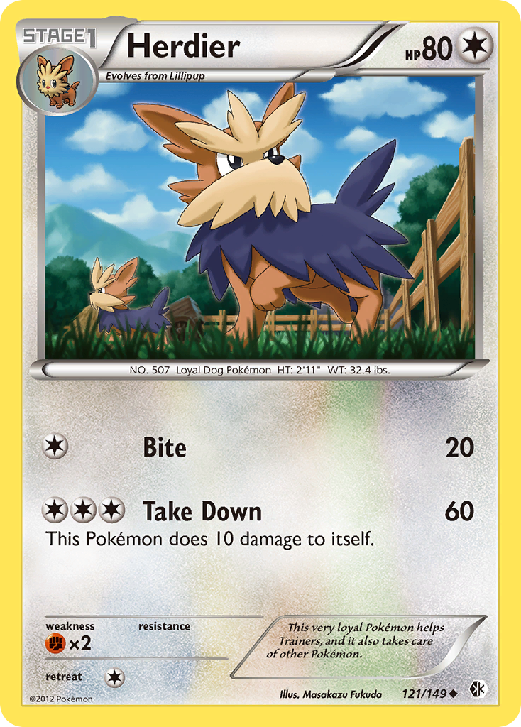 Herdier 121/149 Uncommon | Boundaries Crossed | Pokemon Card