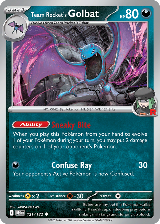 Team Rocket's Golbat 121/182 Uncommon | Destined Rivals | Pokemon Card