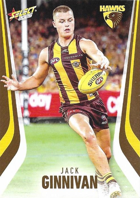 Jack Ginnivan #122 Hawthorn Hawks | 2026 Select AFL Footy Stars | Trading Card