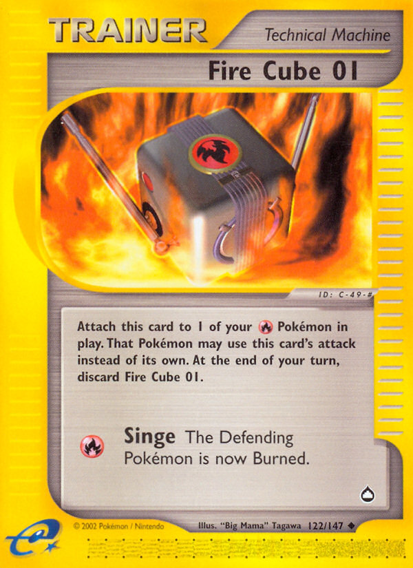 Fire Cube 01 122/147 Uncommon | Aquapolis | Pokemon Card