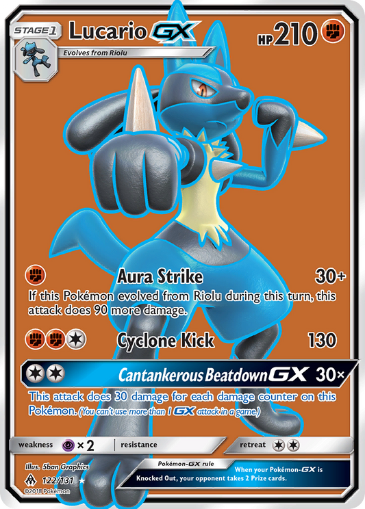 Lucario-GX 122/131 Rare Ultra | Forbidden Light | Pokemon Card