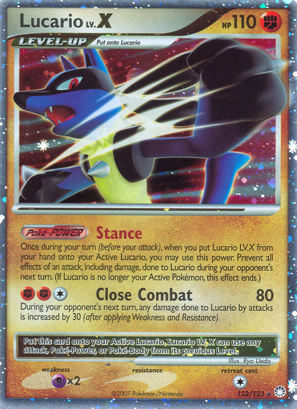 Lucario LV.X 122/123 Rare Holo LV.X | Mysterious Treasures | Pokemon Card
