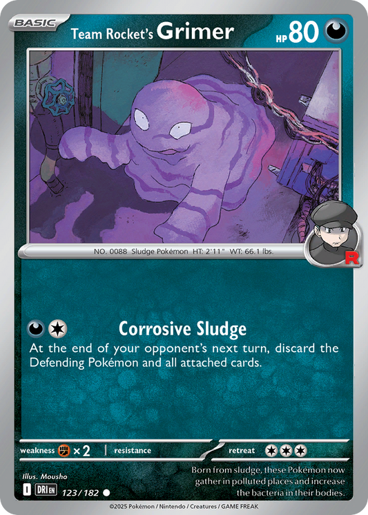 Team Rocket's Grimer 123/182 Common | Destined Rivals | Pokemon Card