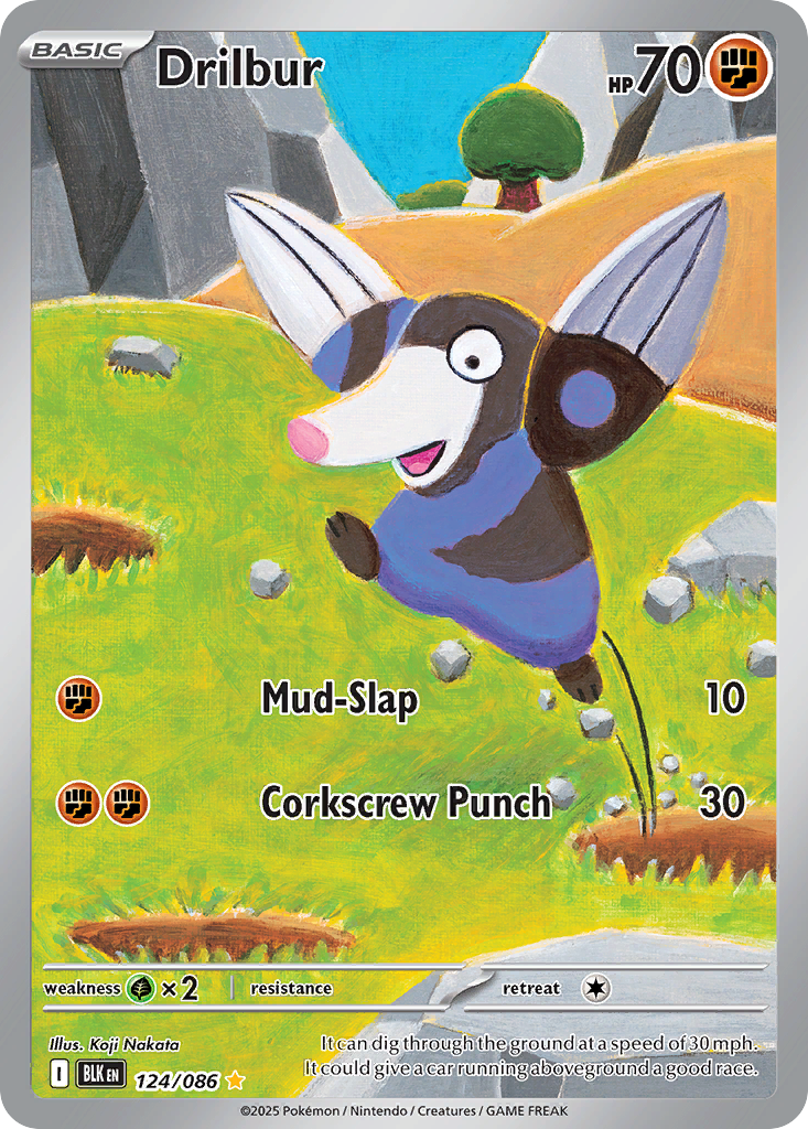 Drilbur 124/86 Illustration Rare | Black Bolt | Pokemon Card