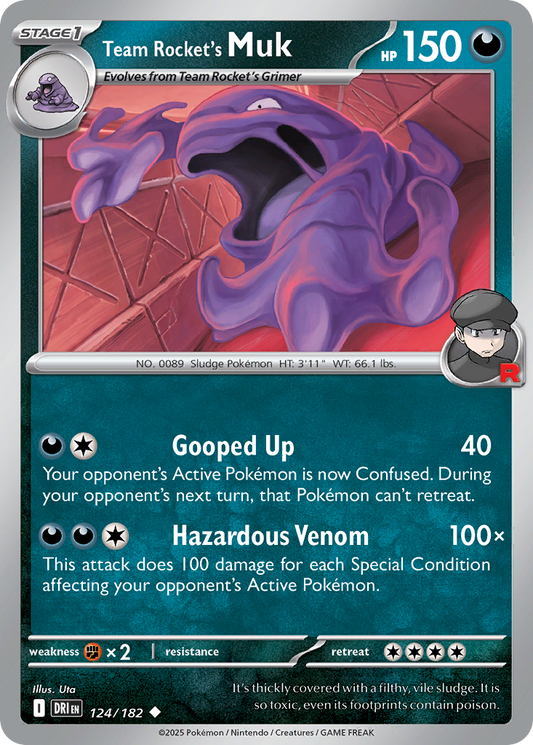 Team Rocket's Muk 124/182 Uncommon | Destined Rivals | Pokemon Card