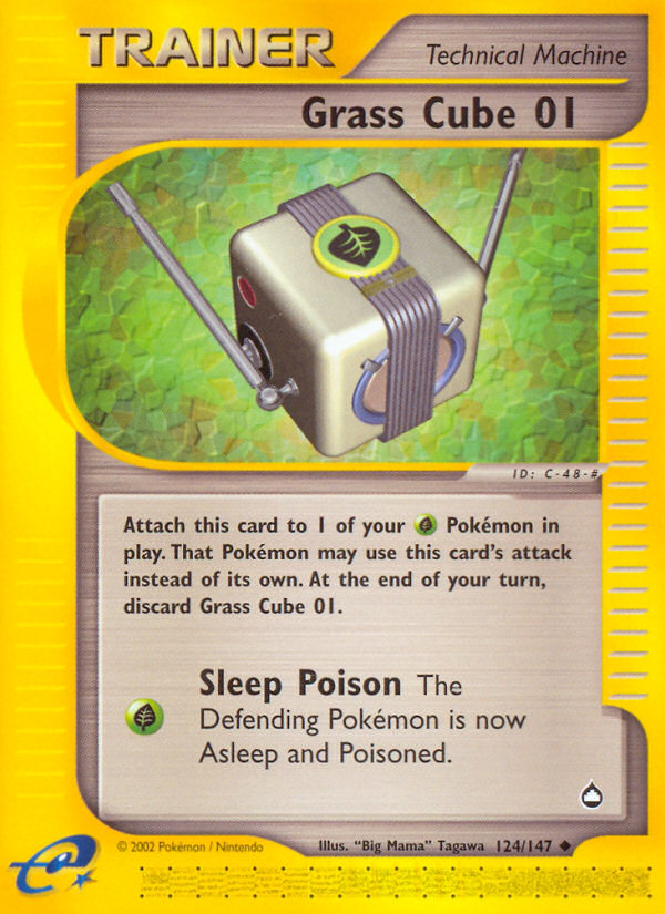 Grass Cube 01 124/147 Uncommon | Aquapolis | Pokemon Card