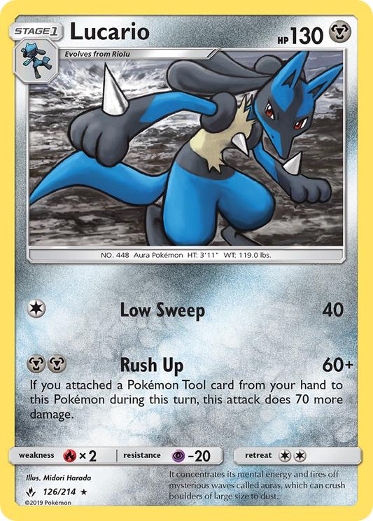 Lucario 126/214 Rare Holo | Unbroken Bonds | Pokemon Card