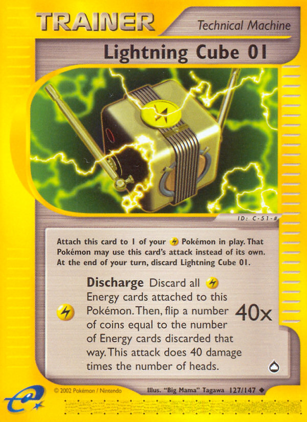 Lightning Cube 01 127/147 Uncommon | Aquapolis | Pokemon Card