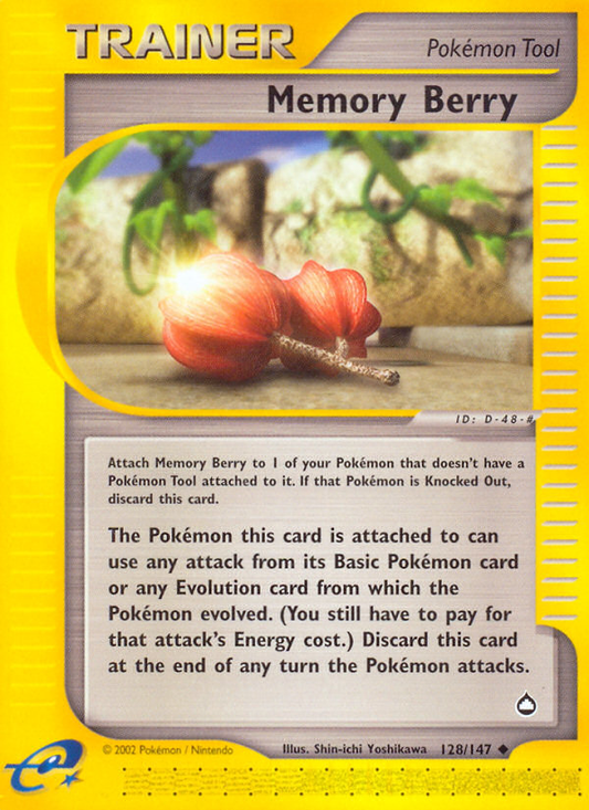 Memory Berry 128/147 Uncommon | Aquapolis | Pokemon Card