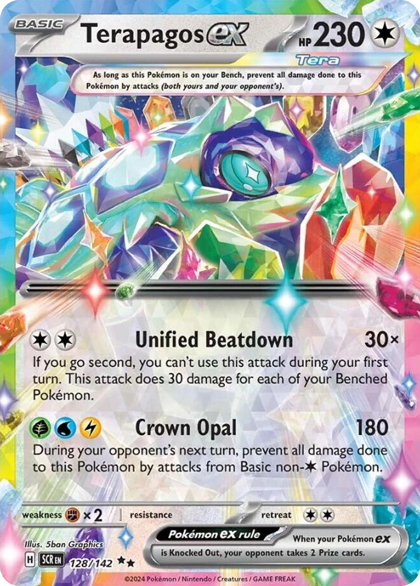 Terapagos ex 128/142 Double Rare | Stellar Crown | Pokemon Card