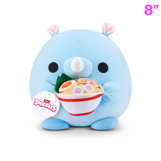 Humphrey the Rhino with Ramen ~ Series 3 Zuru Snackles Plush Mini Plush 8"