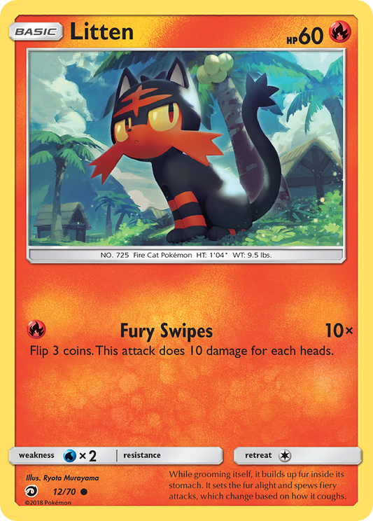 Litten 12/70 Common | Dragon Majesty | Pokemon Card