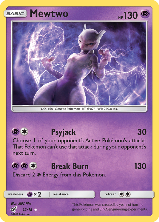 Mewtwo 12/18 Rare Ultra | Detective Pikachu | Pokemon Card
