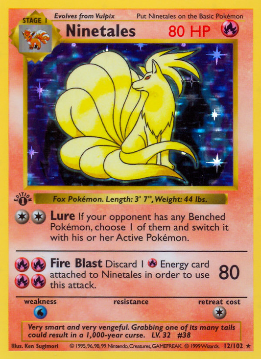 Ninetales 12/102 Rare Holo | Base | Pokemon Card