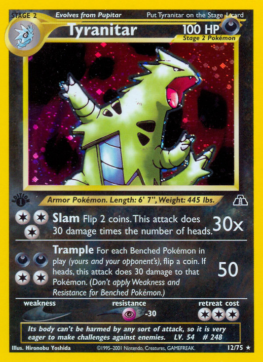 Tyranitar 12/75 Rare Holo | Neo Discovery | Pokemon Card