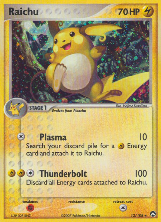 Raichu 12/108 Rare Holo | Power Keepers | Pokemon Card