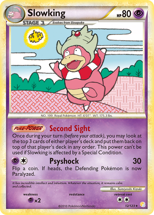 Slowking 12/123 Rare Holo | HeartGold & SoulSilver | Pokemon Card