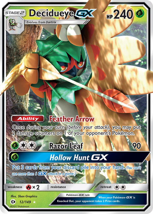Decidueye-GX 12/149 Rare Holo GX | Sun & Moon | Pokemon Card