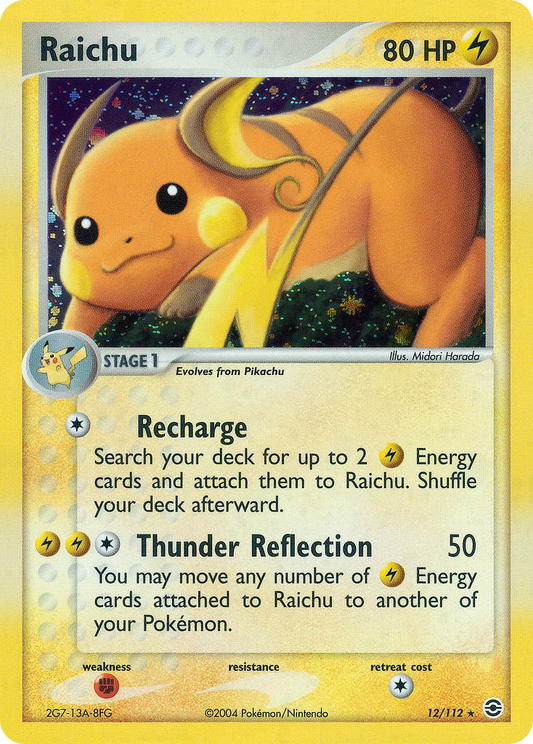 Raichu 12/112 Rare Holo | FireRed & LeafGreen | Pokemon Card