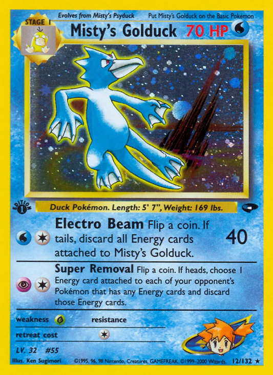 Misty's Golduck 12/132 Rare Holo | Gym Challenge | Pokemon Card