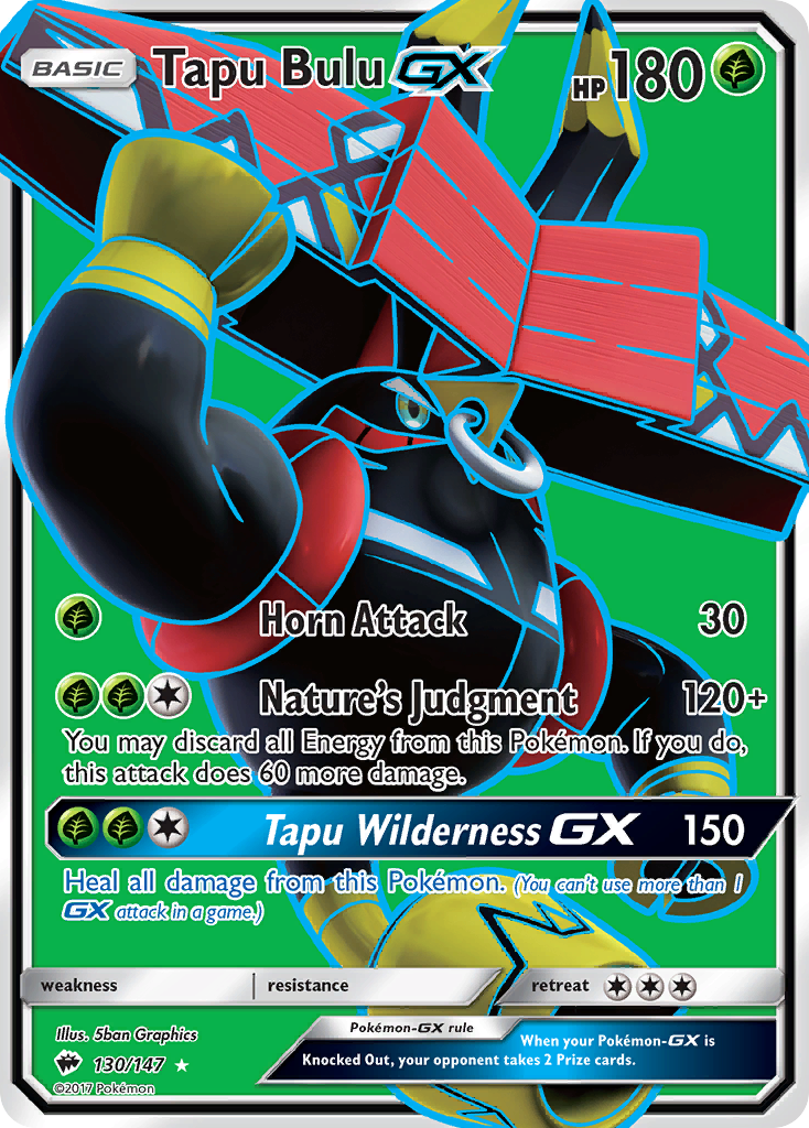 Tapu Bulu-GX 130/147 Rare Ultra | Burning Shadows | Pokemon Card