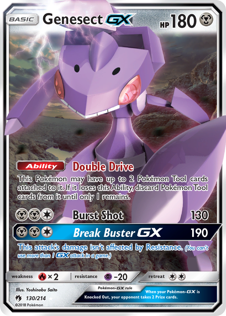 Genesect-GX 130/214 Rare Holo GX | Lost Thunder | Pokemon Card