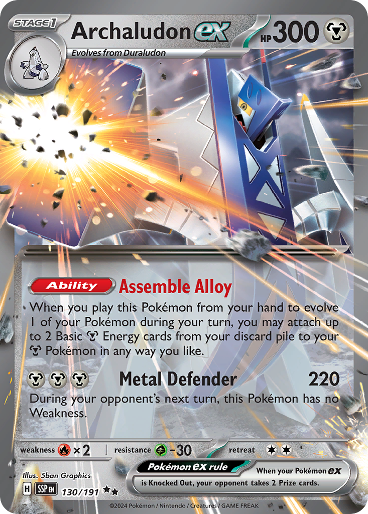 Archaludon ex 130/191 Double Rare | Surging Sparks | Pokemon Card