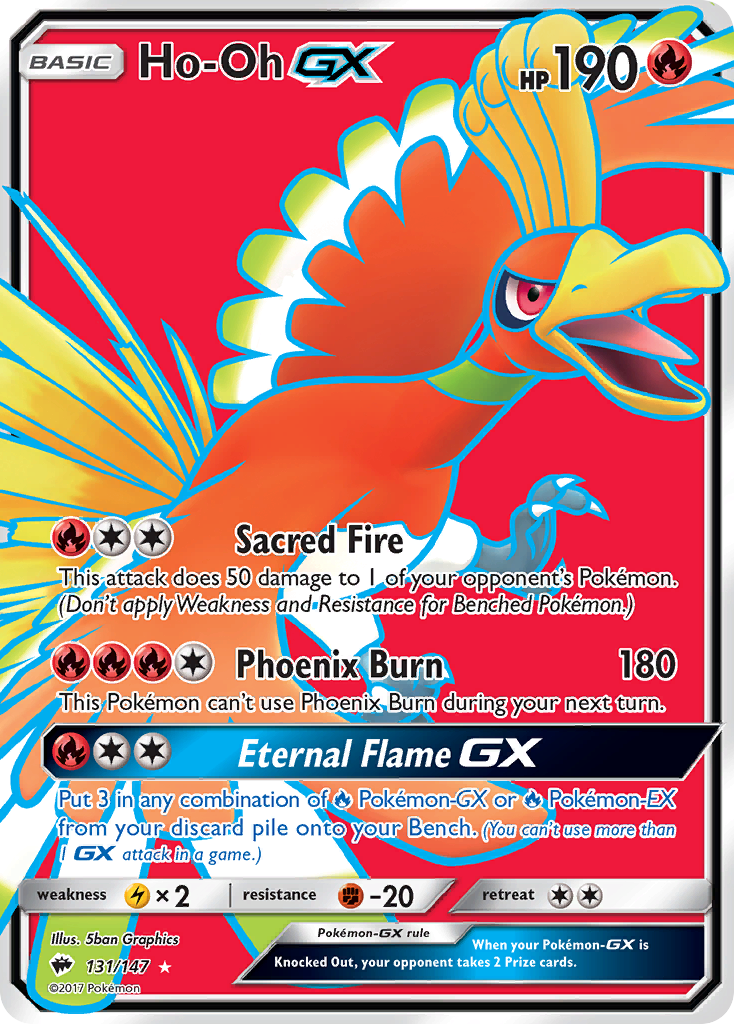 Ho-Oh-GX 131/147 Rare Ultra | Burning Shadows | Pokemon Card