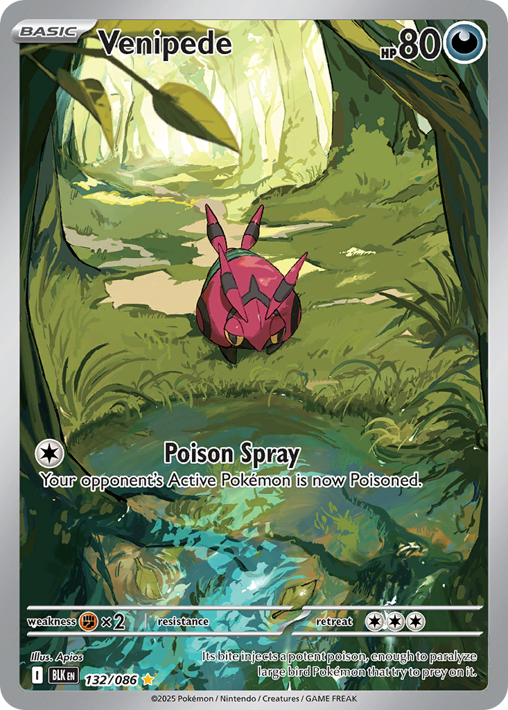 Venipede 132/86 Illustration Rare | Black Bolt | Pokemon Card
