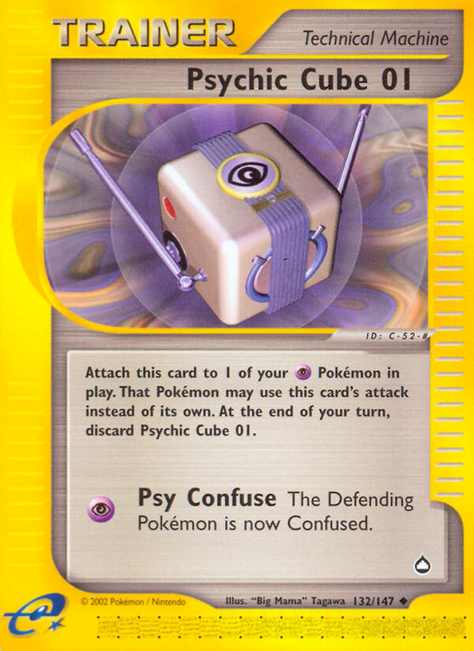 Psychic Cube 01 132/147 Uncommon | Aquapolis | Pokemon Card