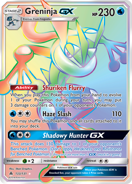 Greninja-GX 133/131 Rare Rainbow | Forbidden Light | Pokemon Card