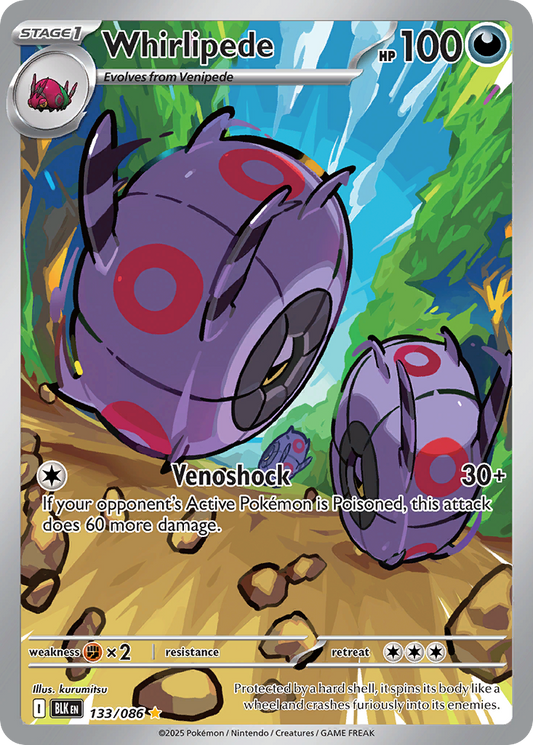 Whirlipede 133/86 Illustration Rare | Black Bolt | Pokemon Card