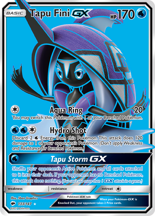 Tapu Fini-GX 133/147 Rare Ultra | Burning Shadows | Pokemon Card