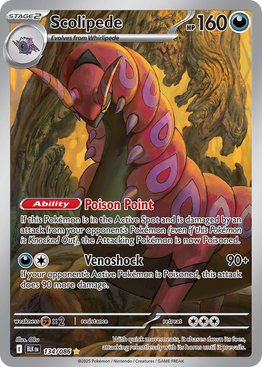 Scolipede 134/86 Illustration Rare | Black Bolt | Pokemon Card