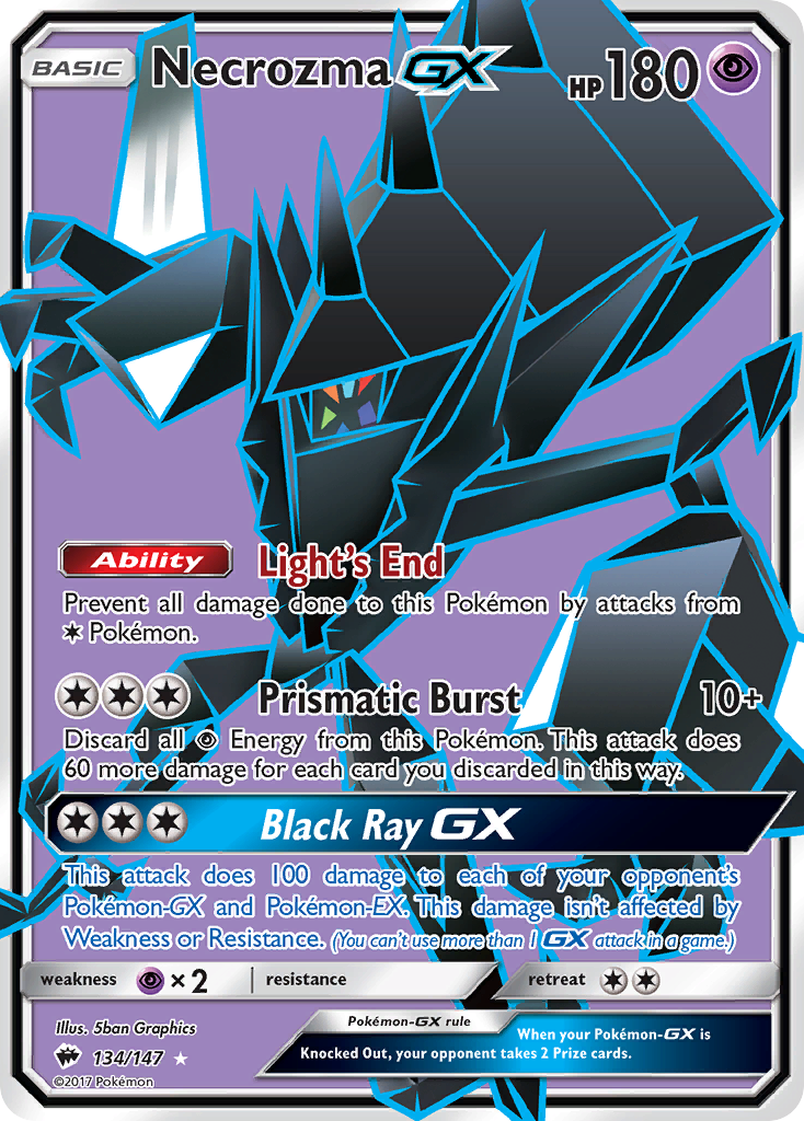 Necrozma-GX 134/147 Rare Ultra | Burning Shadows | Pokemon Card