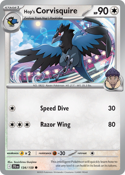Hop's Corvisquire 134/159 Common | Journey Together | Pokemon Card