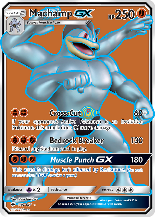 Machamp-GX 135/147 Rare Ultra | Burning Shadows | Pokemon Card