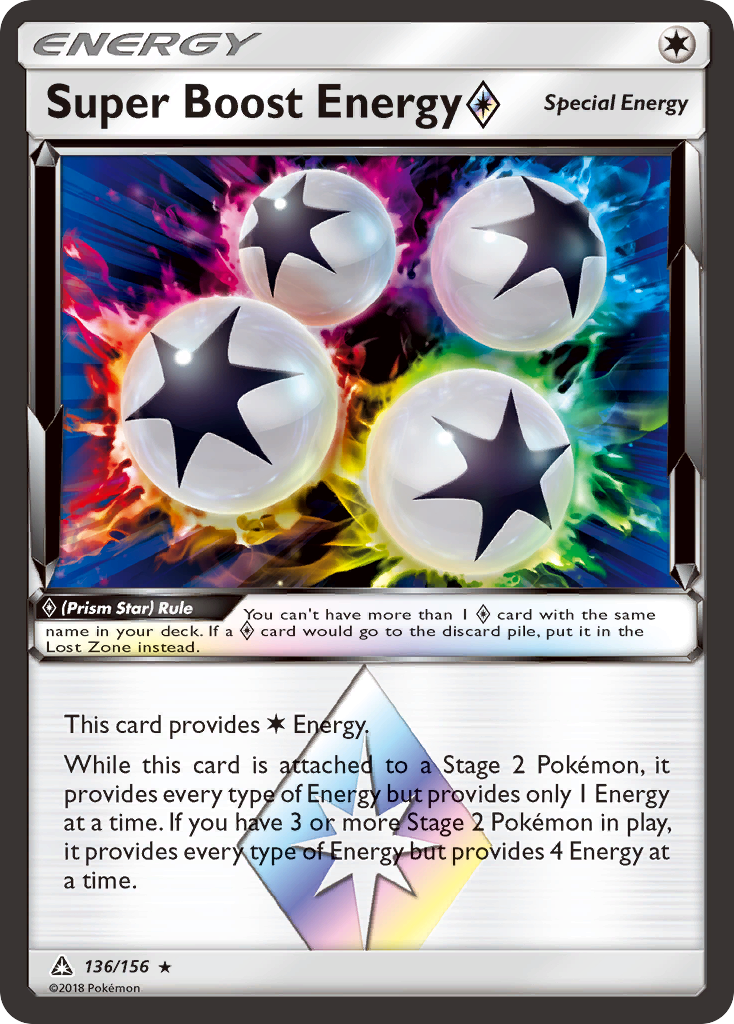 Super Boost Energy ◇ 136/156 Rare Prism Star | Ultra Prism | Pokemon Card