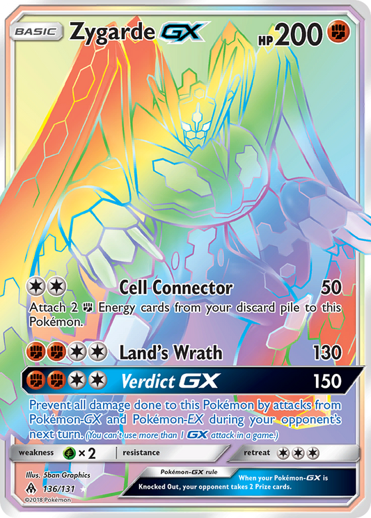 Zygarde-GX 136/131 Rare Rainbow | Forbidden Light | Pokemon Card