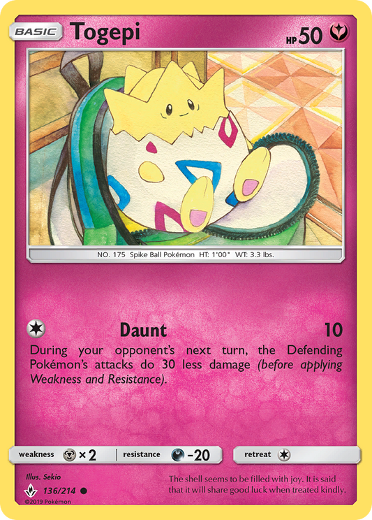 Togepi 136/214 Common | Unbroken Bonds | Pokemon Card