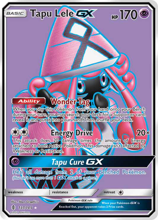 Tapu Lele-GX 137/145 Rare Ultra | Guardians Rising | Pokemon Card