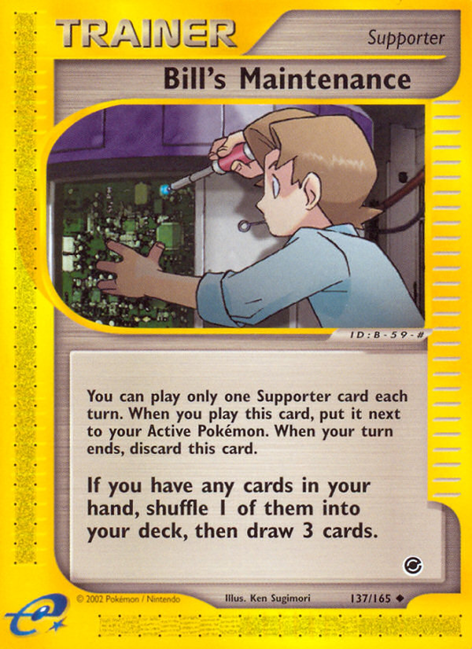 Bill's Maintenance 137/165 Uncommon | Expedition Base Set | Pokemon Card