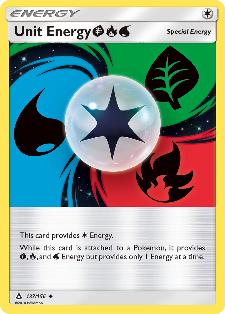 Unit Energy GrassFireWater 137/156 Uncommon | Ultra Prism | Pokemon Card