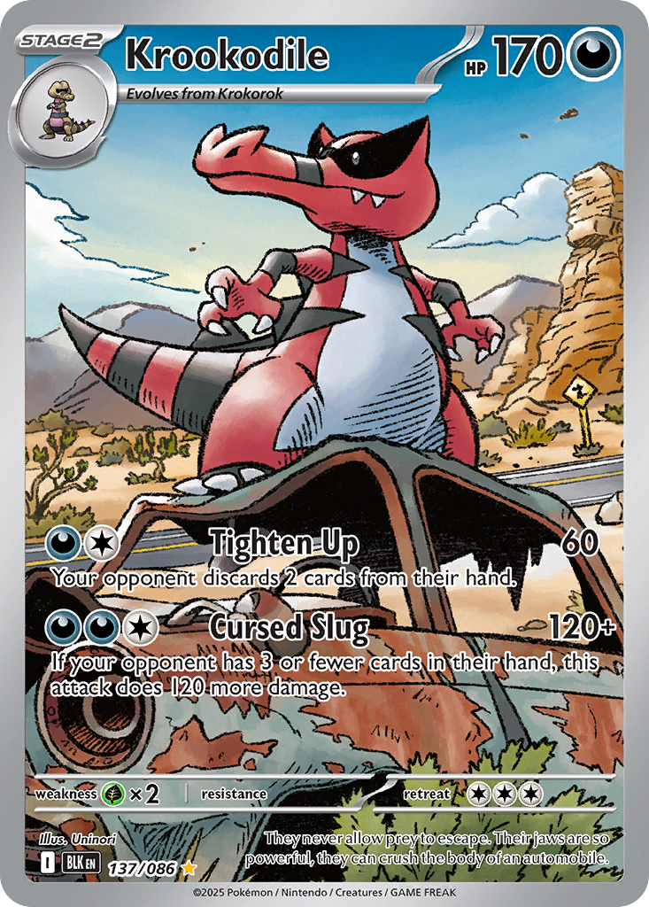 Krookodile 137/86 Illustration Rare | Black Bolt | Pokemon Card