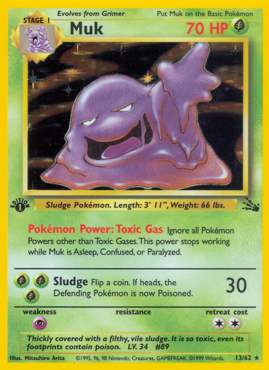 Muk 13/62 Rare Holo | Fossil | Pokemon Card
