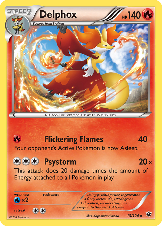 Delphox 13/124 Rare Holo | Fates Collide | Pokemon Card