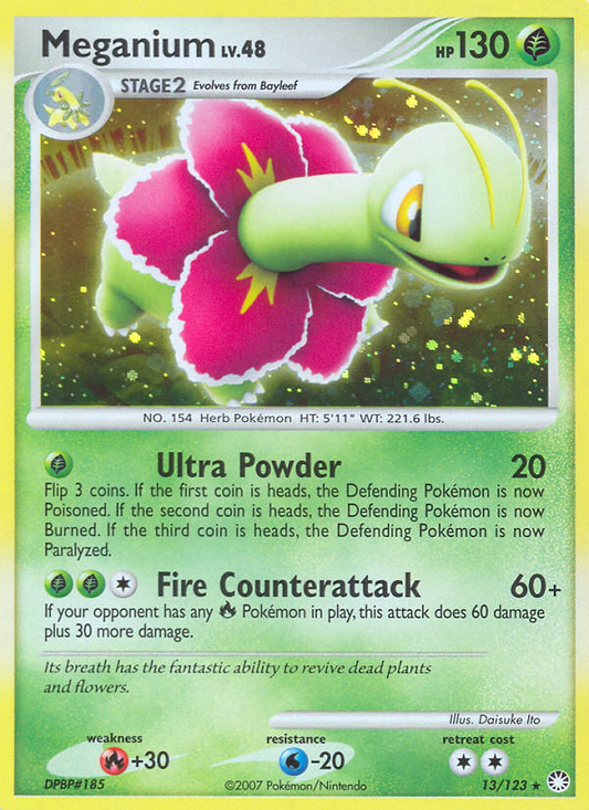 Meganium 13/123 Rare Holo | Mysterious Treasures | Pokemon Card